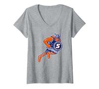 Femme Salem State University Vikings Mascot Mark T-Shirt avec Col en V