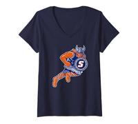Femme Salem State University Vikings Mascot Mark T-Shirt avec Col en V