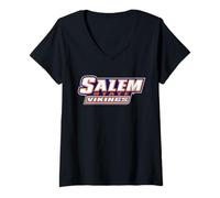 Femme Salem State University Vikings Word Mark T-Shirt avec Col en V