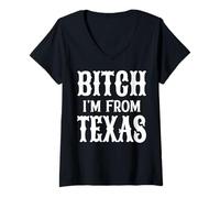 Femme Salope, Je Viens du Texas T-Shirt avec Col en V
