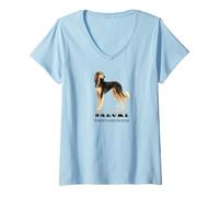 Femme Saluki Dog - Peut soudainement Frapper la Vitesse de déformation pour Les propriétaires d'animaux T-Shirt avec Col en V