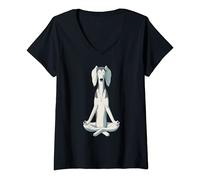 Femme Saluki pour chien de yoga amusant T-Shirt avec Col en V