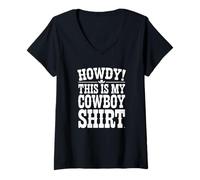 Femme Salut ! C'est ma Chemise de Cowboy T-Shirt avec Col en V