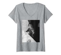 Femme Salvador Dalí Artiste Peintre surréaliste Voyage en Train T-Shirt avec Col en V