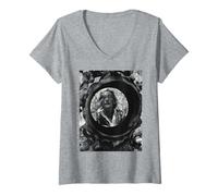 Femme Salvador Dalí Artiste Surréaliste Horloges Fondantes Peintre 1970 T-Shirt avec Col en V