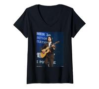 Femme Sam Duckworth Get Cape Wear Cape Fly Live par Andy Willsher T-Shirt avec Col en V