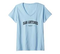 Femme San Antonio Texas Sport Souvenir T-Shirt avec Col en V