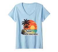 Femme San Clément T-Shirt avec Col en V