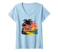 Femme San Clément T-Shirt avec Col en V