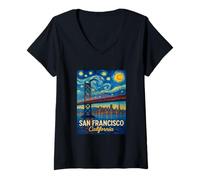 Femme San Francisco, Californie T-Shirt avec Col en V