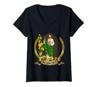 Femme San Judas de Tadeo: Mexico's Defender of Lost Causes T-Shirt avec Col en V