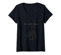 Femme San Judas Tadeo - Dévocion d'art de Saint Jude T-Shirt avec Col en V