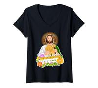 Femme San Judas Tadeo (Saint Jude The Apostle) T-Shirt avec Col en V