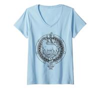 Femme Sanctus Agnus Dei Agneau Dieu messe Latine catholique T-Shirt avec Col en V