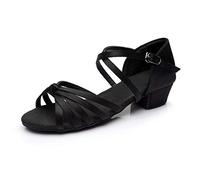Femme Sandales Été Confortable Botte Hiver Fourré Danse mode femmes bal Salle de bal danse latine chaussures sandales Bottes Marron Mollet Large (Black, 36)