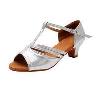 Femme Sandales Été Confortable Chaussure Talon Compensé Hiver Danse mode femmes bal Salle de bal latine chaussures de danse sandales Pantoufle Hiver (Silver, 42)