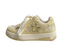 Femme Sandales Orthopédiques Compensées décontractées en Toile Respirante Chaussures faciles à Enfiler pour Le Quotidien et Les Aventures (Yellow, 35)