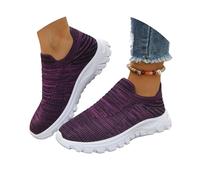 Femme Sandales Orthopédiques Compensées Portefeuille Cuir Marron Baskets décontractées en Respirante pour Couple, Unisexes, Chaussures de Marche légères et Confortables à Semelle Plate(Purple, 42)