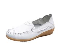 Femme Sandales Orthopédiques Compensées Robe Déguisement Women Shoes Comfortable Soft Soled Shoes Fashionable One Head Mom Ballerines Blanches pour Femmes (White, 42)