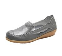 Femme Sandales Orthopédiques Compensées Robe Déguisement Women Shoes Comfortable Soft Soled Shoes Fashionable One Head Mom Ballerines Blanches pour Femmes (Grey, 40)