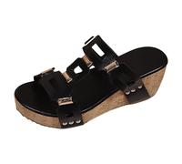 Femme Sandales Orthopediques Ete Savate En Liege Avec Boucle Retro ChicCarree Metallique Bout Ouvert Legere Confortable Support Plantaire Ideal Pour Marche Quotidien Plage Et Boheme Decouverte (43)