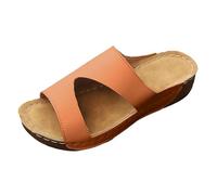 Femme Sandales Sandales De Marche En Cuir Fleur Brodée Vintage Décontracté Semelle Souple Orthopédique Voûte Plantaire Chaussures Anti"'dérapantes Respirantes Bohême Bout Ouvert Avec Talon Bloc