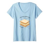 Femme Sandwich déstructuré Amusant au Beurre d'arachide et à la Banane T-Shirt avec Col en V