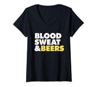 Femme Sanger ET BIÈRES T-Shirt avec Col en V