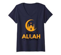 Femme sans Allah, Je ne suis Rien Ramadan Kareem Muslim Islamic T-Shirt avec Col en V