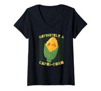 Femme sans Aucun Doute Un Jeu de Mots du Zodiaque Mignon Capri-Corn T-Shirt avec Col en V