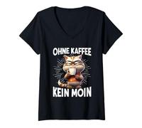 Femme sans café Pas de Gueule de Bois Buveur de café T-Shirt avec Col en V