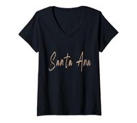 Femme Santa Ana El Salvador - Design Vintage et élégant T-Shirt avec Col en V
