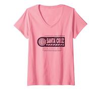 Femme Santa Cruz California CV32 Tampon de Voyage Santa Cruz California T-Shirt avec Col en V