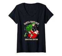 Femme Santa Footlock - Jiu Jitsu brésilien édition de Noël T-Shirt avec Col en V