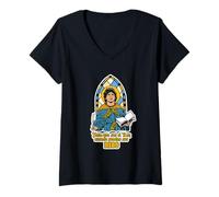 Femme Santa Maradona Argentine T-Shirt avec Col en V