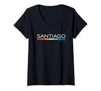 Femme Santiago du Chili T-Shirt avec Col en V