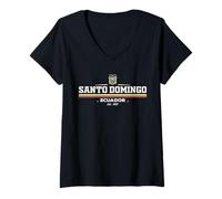Femme Santo Domingo Ecuador T-Shirt avec Col en V