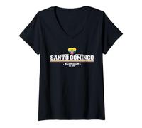 Femme Santo Domingo Ecuador T-Shirt avec Col en V