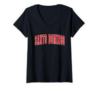 Femme Santo Domingo République Dominicaine Souvenir Saint-Domingue T-Shirt avec Col en V