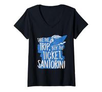 Femme Santorin Take The Trip Buy The Ticket T-Shirt avec Col en V