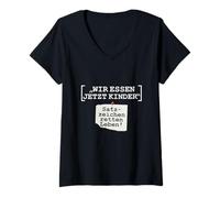 Femme Sarcasme Nous Mangeons Maintenant Les Enfants La ponctuation sauvent des Vies T-Shirt avec Col en V