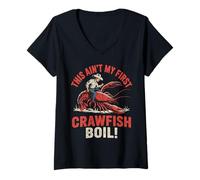 Femme Sarcasme rodéo « This Ain't My First Crawfish Boil » pour homme et femme T-Shirt avec Col en V