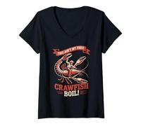 Femme Sarcasme rodéo « This Ain't My First Crawfish Boil » pour homme et femme T-Shirt avec Col en V