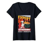 Femme Sarcastic, chef de l'équipe d'intervention en cas d'incendie de benne T-Shirt avec Col en V