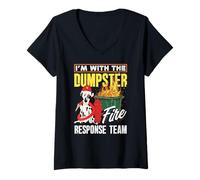 Femme Sarcastic, chef de l'équipe d'intervention en cas d'incendie de benne T-Shirt avec Col en V