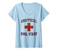Femme Sarcastic - Personnel de Piscine Non Officiel - pour Filles T-Shirt avec Col en V