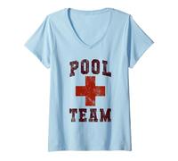 Femme Sarcastic Pool Team Sisters Camp Lifeguard Swim Trip T-Shirt avec Col en V
