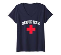 Femme Sarcastic RESCUE TEAM Boys Scuba Swim Trip Surf Vacances T-Shirt avec Col en V