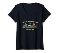 Femme Sarcastique drôle Dicton écume Gauche radicale T-Shirt avec Col en V