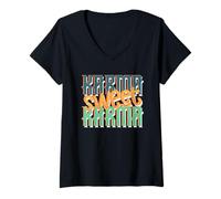 Femme Sarcastique Karma Sweet Karma Sarcasm T-Shirt avec Col en V